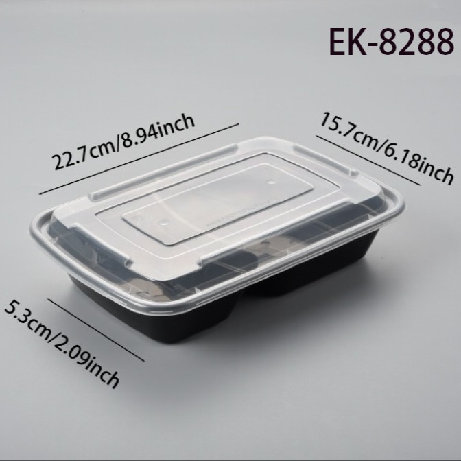 Disposable Two compartments Square Container