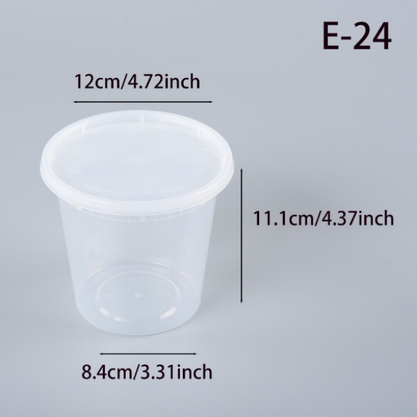 Clear 24oz Disposable PP Soup Cup with Lid