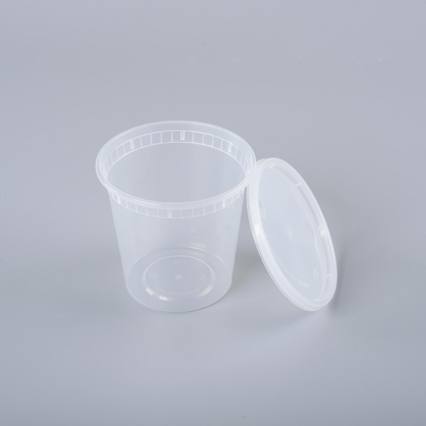 Clear 24oz Disposable PP Soup Cup with Lid