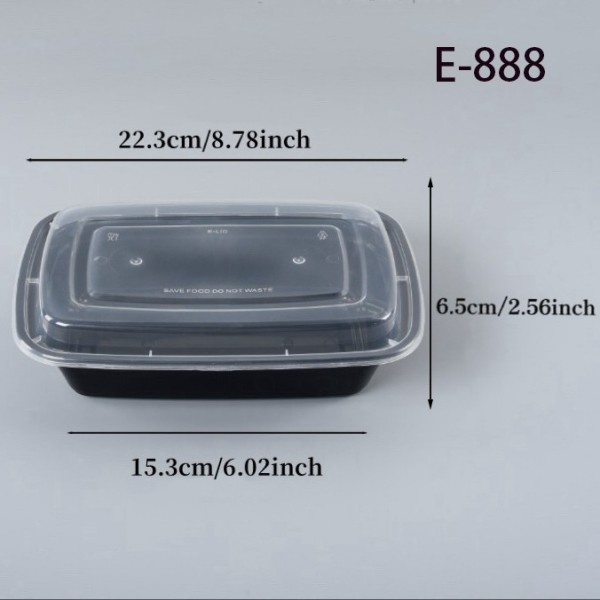 Disposable PP Take Out Container Square with Lid